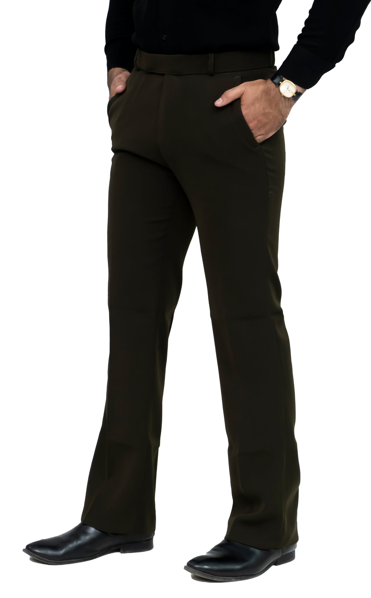 Men's Bootcut Formal Trouser (Olive Green)