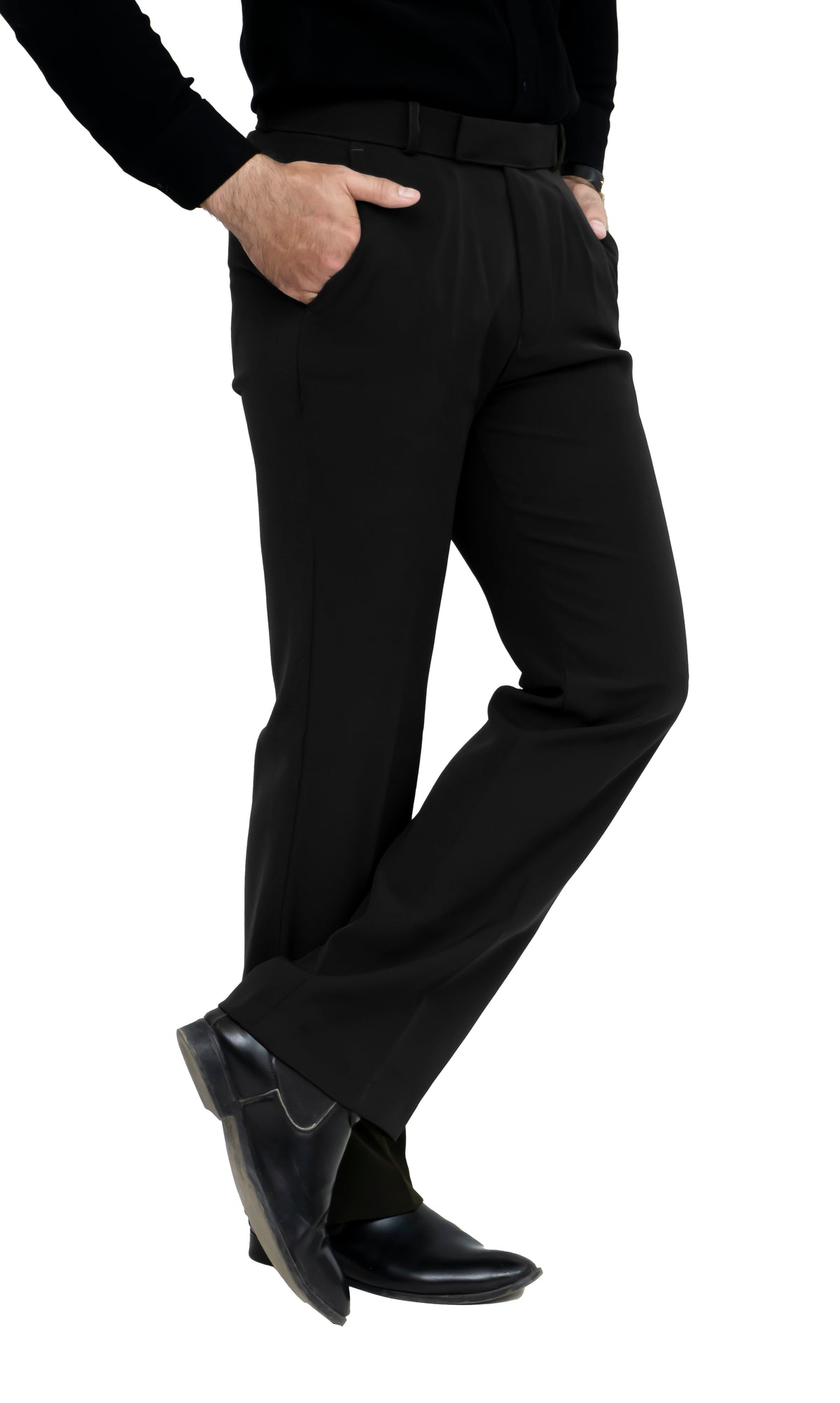 Men's Bootcut Formal Trouser – Imported Taiwan Fabric | 4 Pocket Premium Pant (Jet Black)