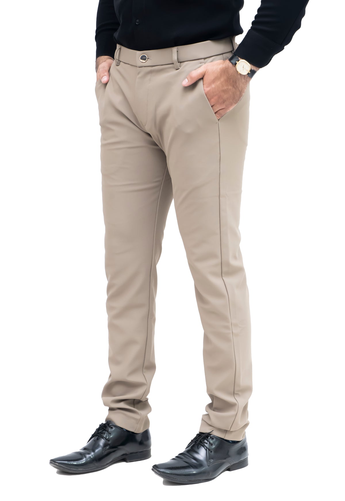Men's Slim Fit Formal Trouser (Beige)