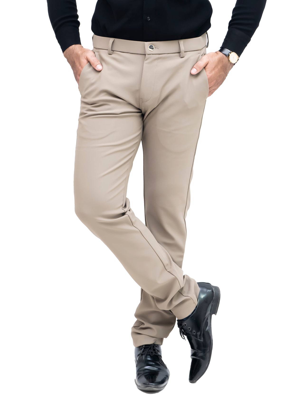Men's Slim Fit Formal Trouser (Beige)