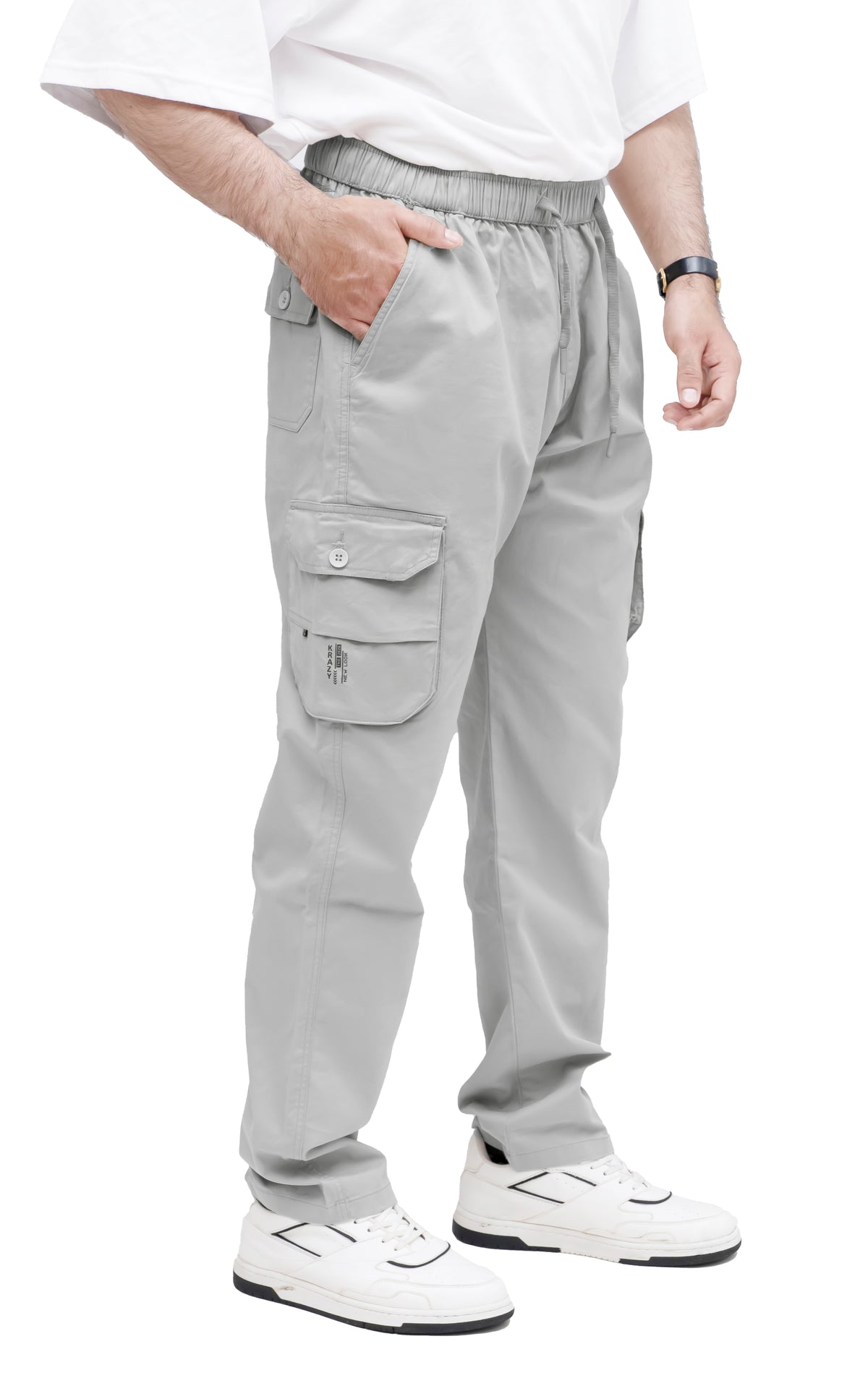 Men's Cargo Pant – Pure Cotton Fabric | Relaxed Cargo Fit Pant (Ash Grey)