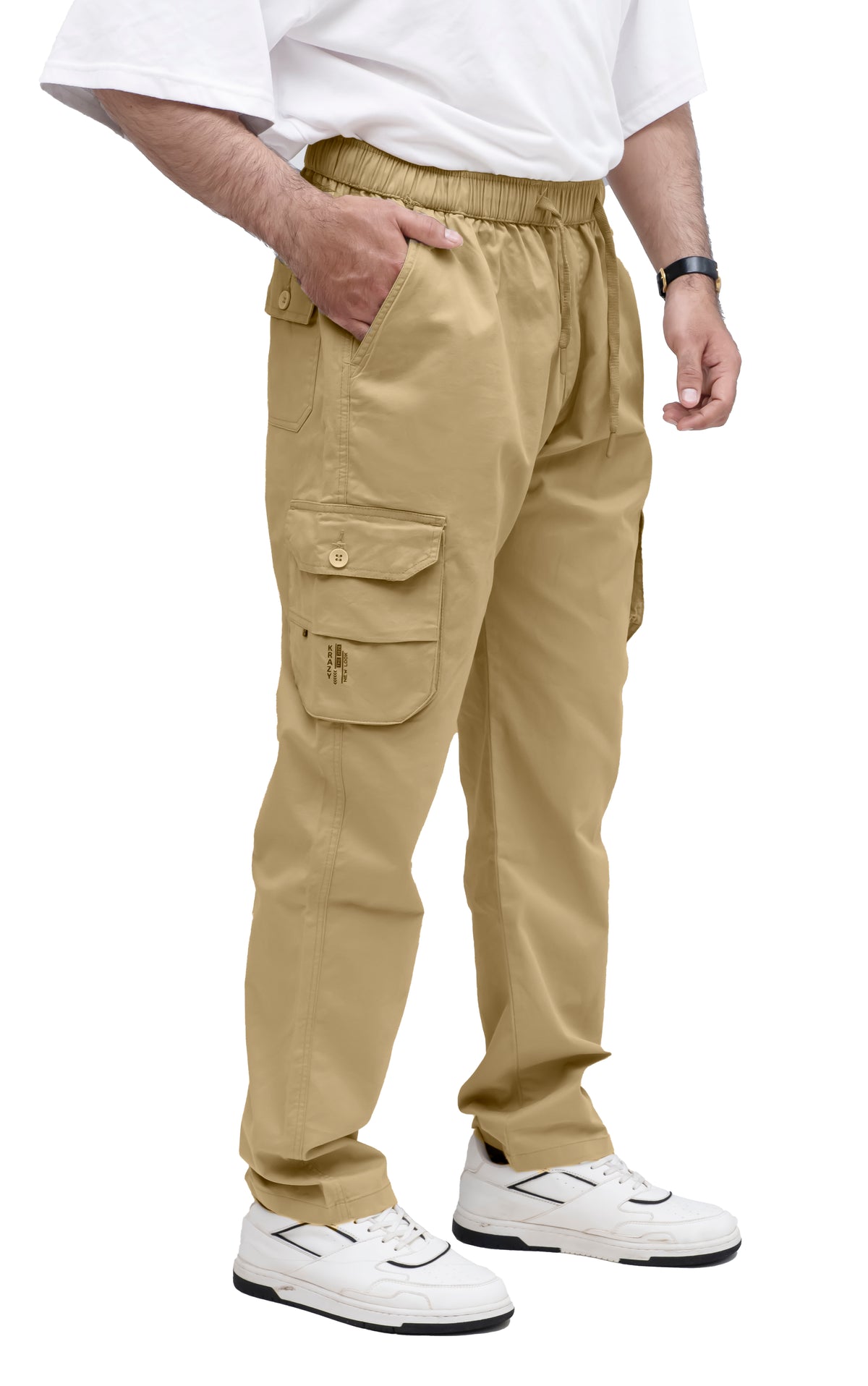Men's Cargo Pant – Pure Cotton Fabric | Relaxed Cargo Fit Pant (Khaki Beige)