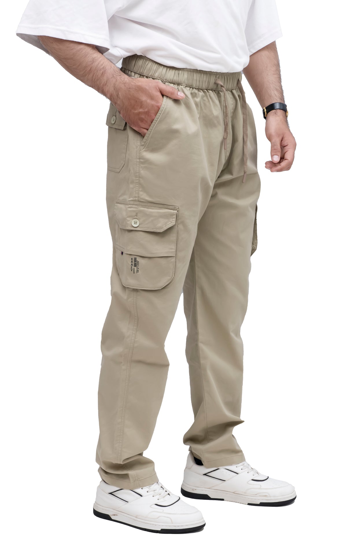 Men's Cargo Pant – Pure Cotton Fabric | Relaxed Cargo Fit Pant (Sand Beige)