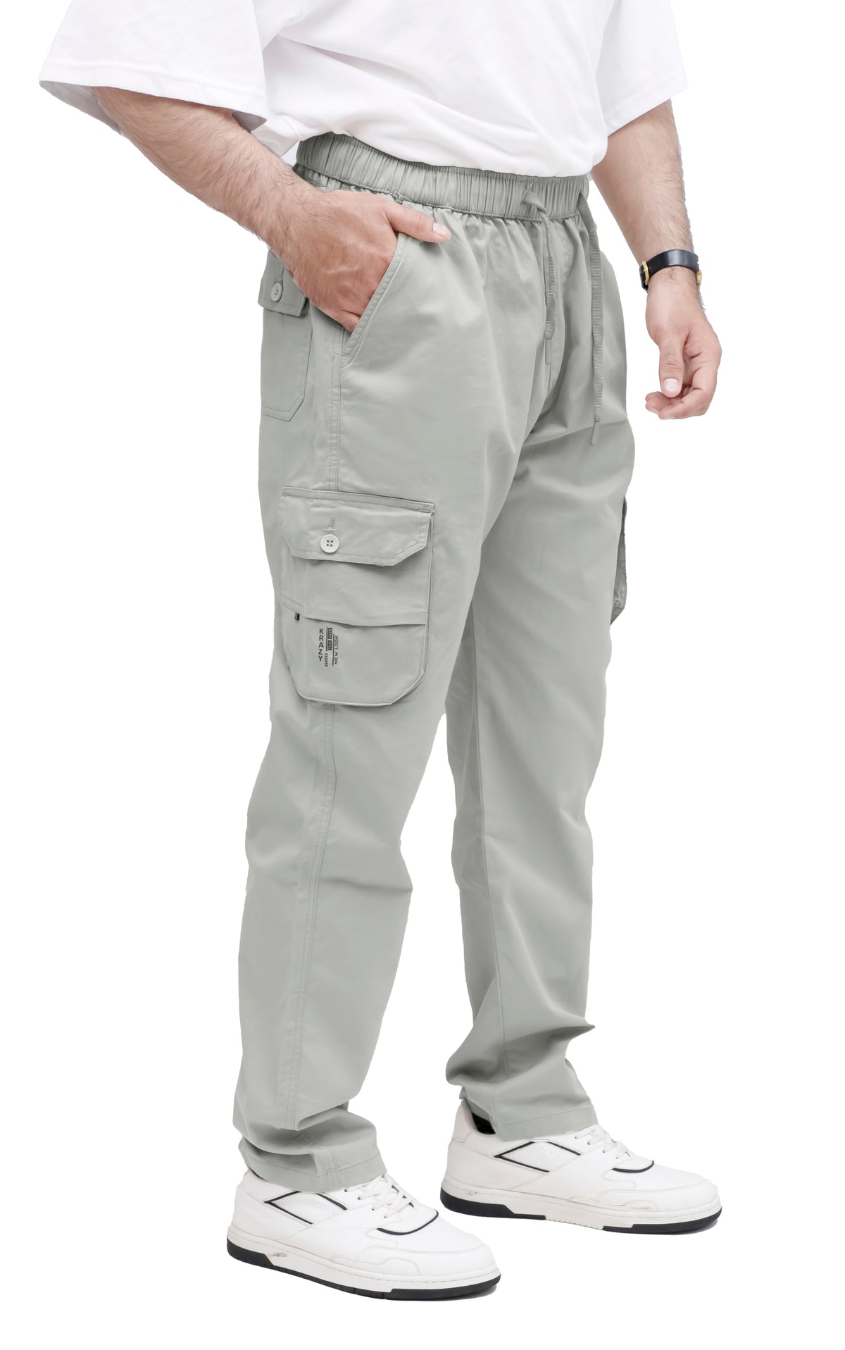 Men's Cargo Pant – Pure Cotton Fabric | Relaxed Cargo Fit Pant (Light Grey)