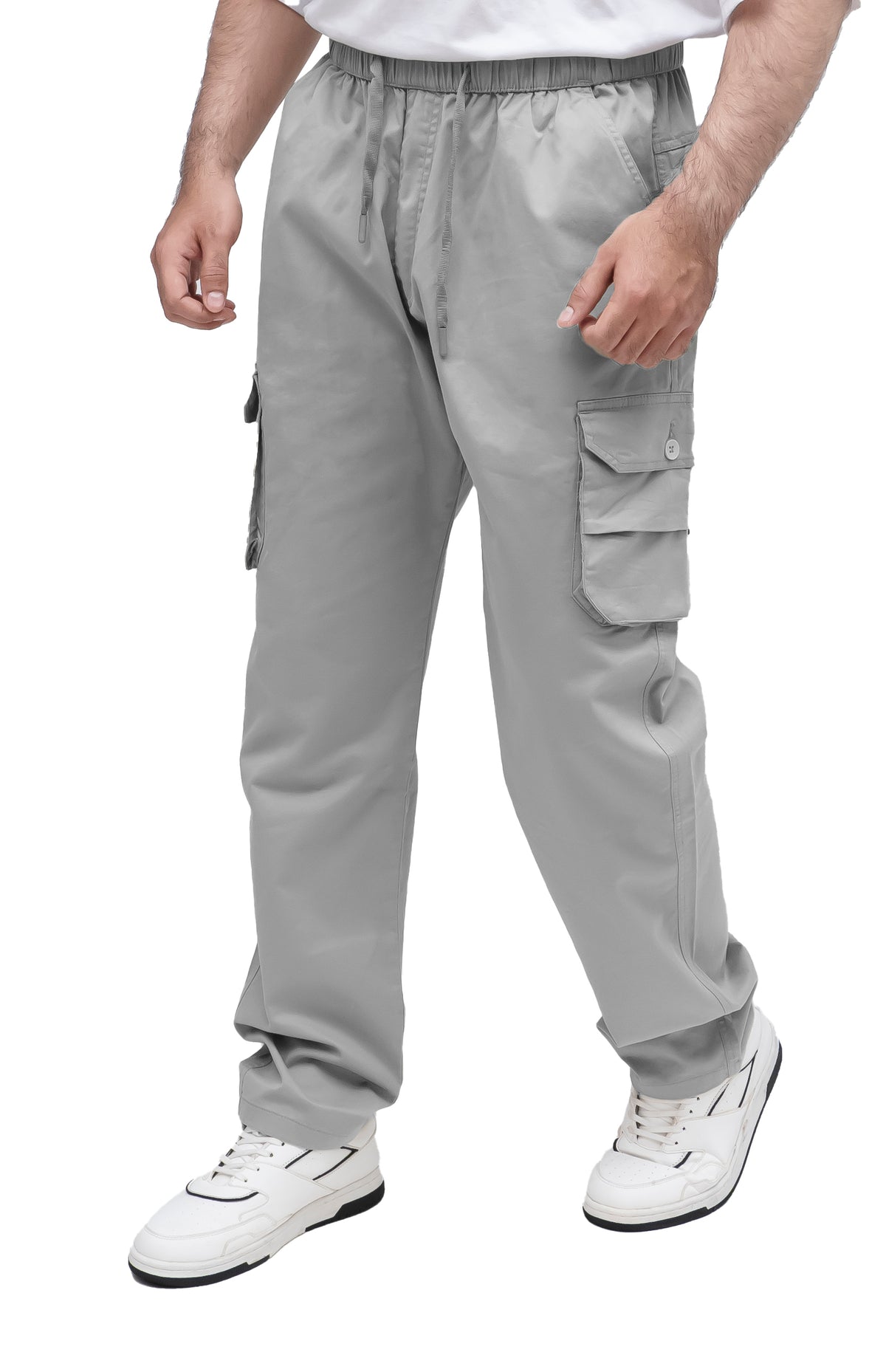Men's Cargo Pant – Pure Cotton Fabric | Relaxed Cargo Fit Pant (Light Grey)