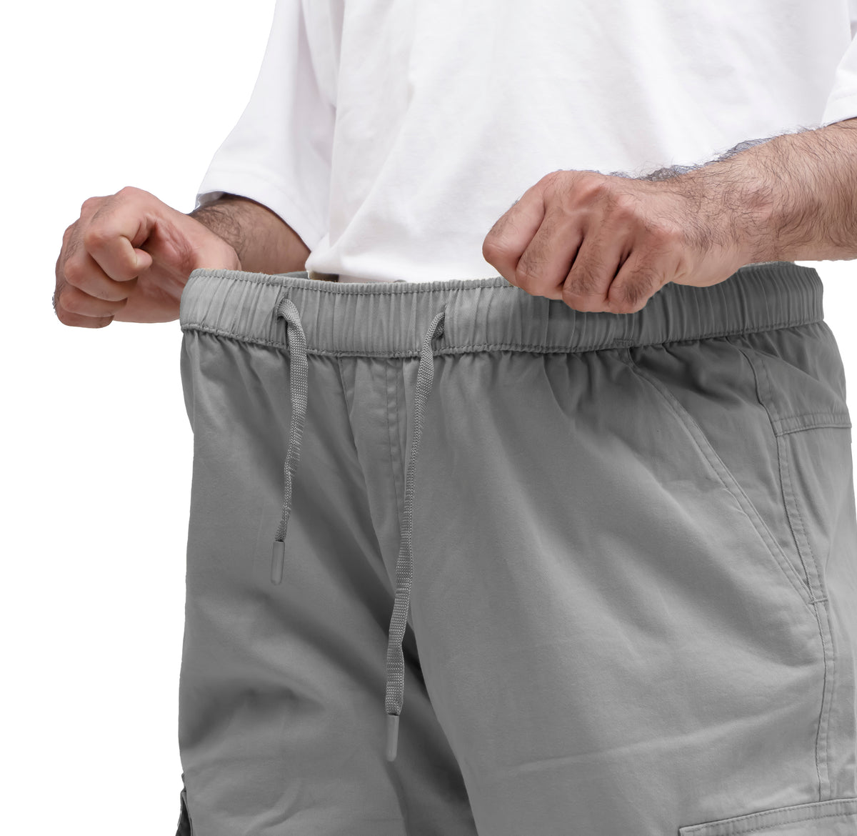 Men's Cargo Pant – Pure Cotton Fabric | Relaxed Cargo Fit Pant (Light Grey)