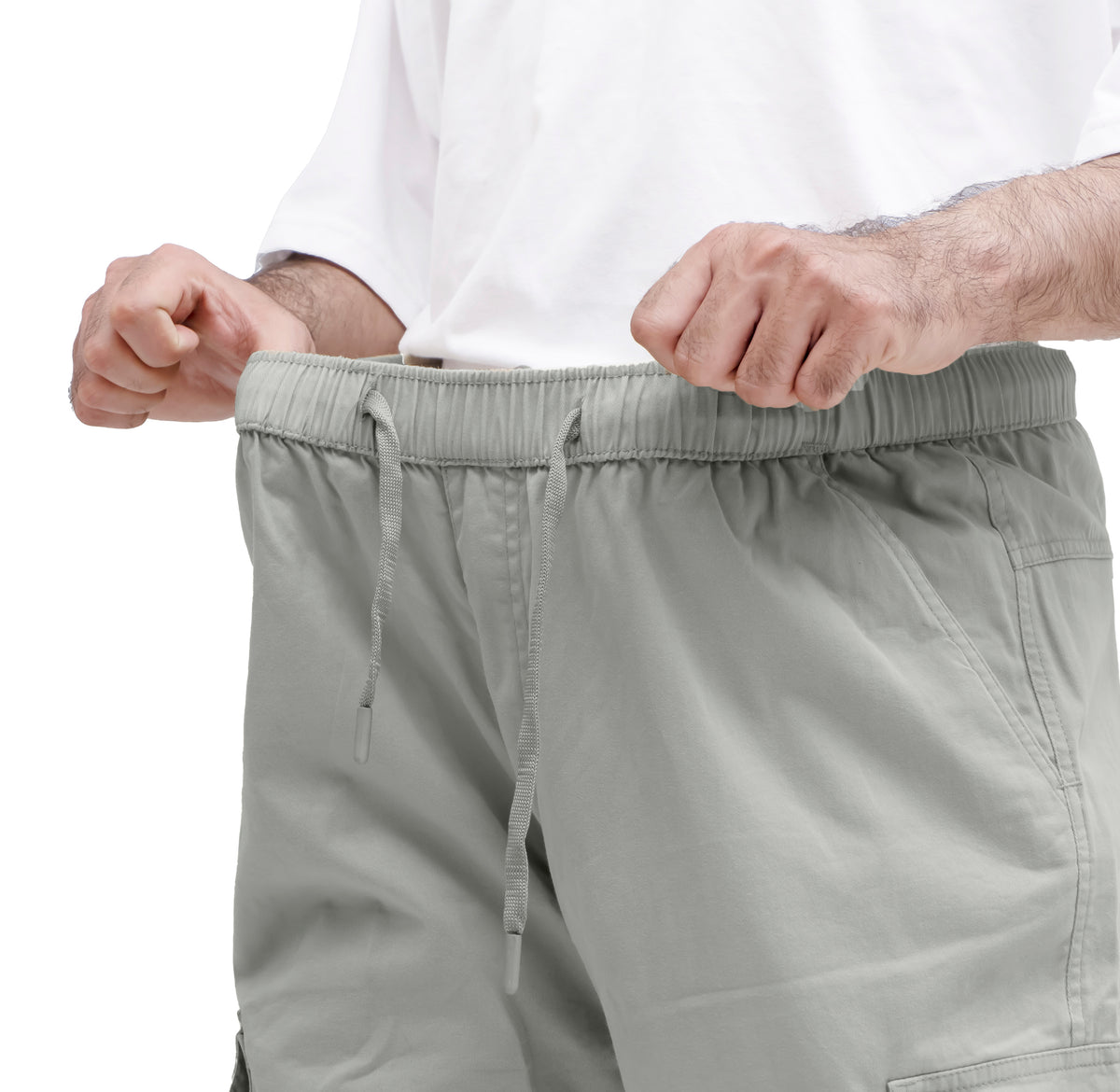 Men's Cargo Pant – Pure Cotton Fabric | Relaxed Cargo Fit Pant (Light Grey)
