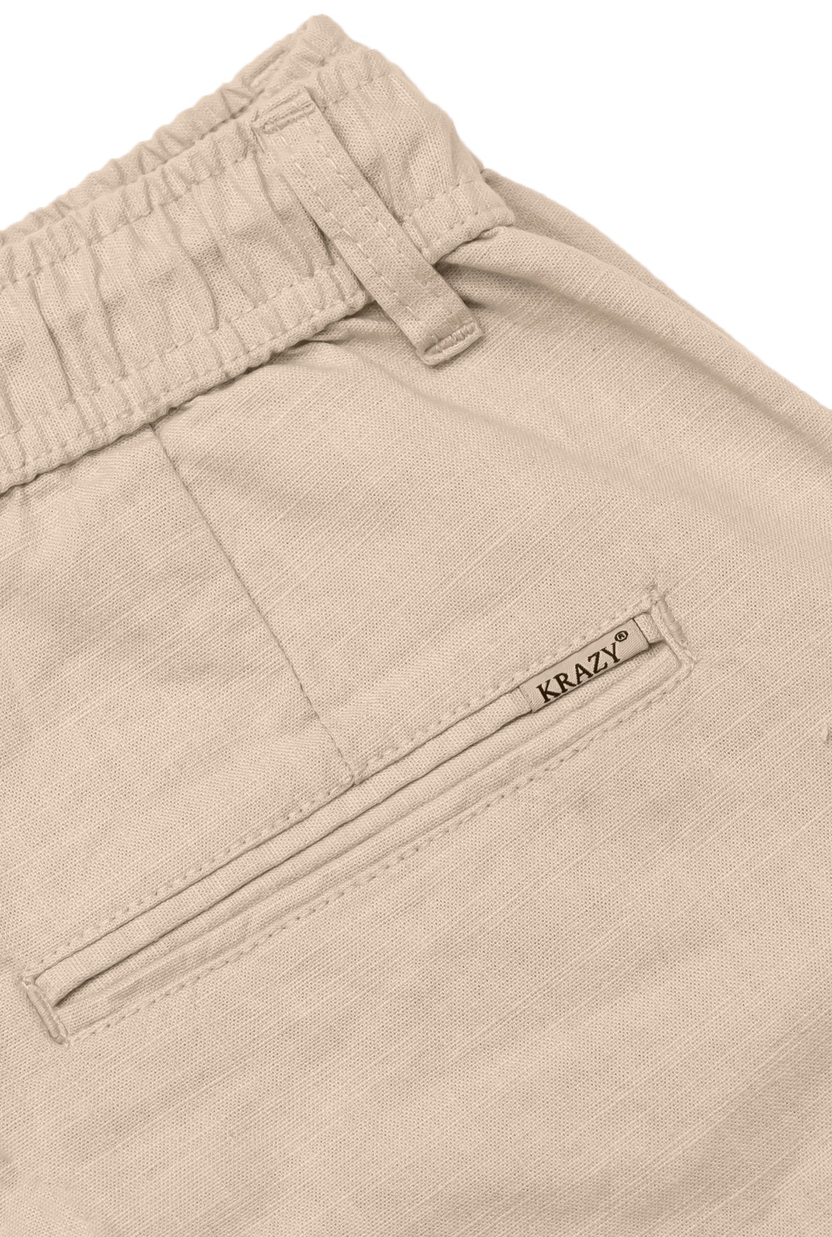 Men's Linen Blend Baggy Fit Trouser – Sand Beige