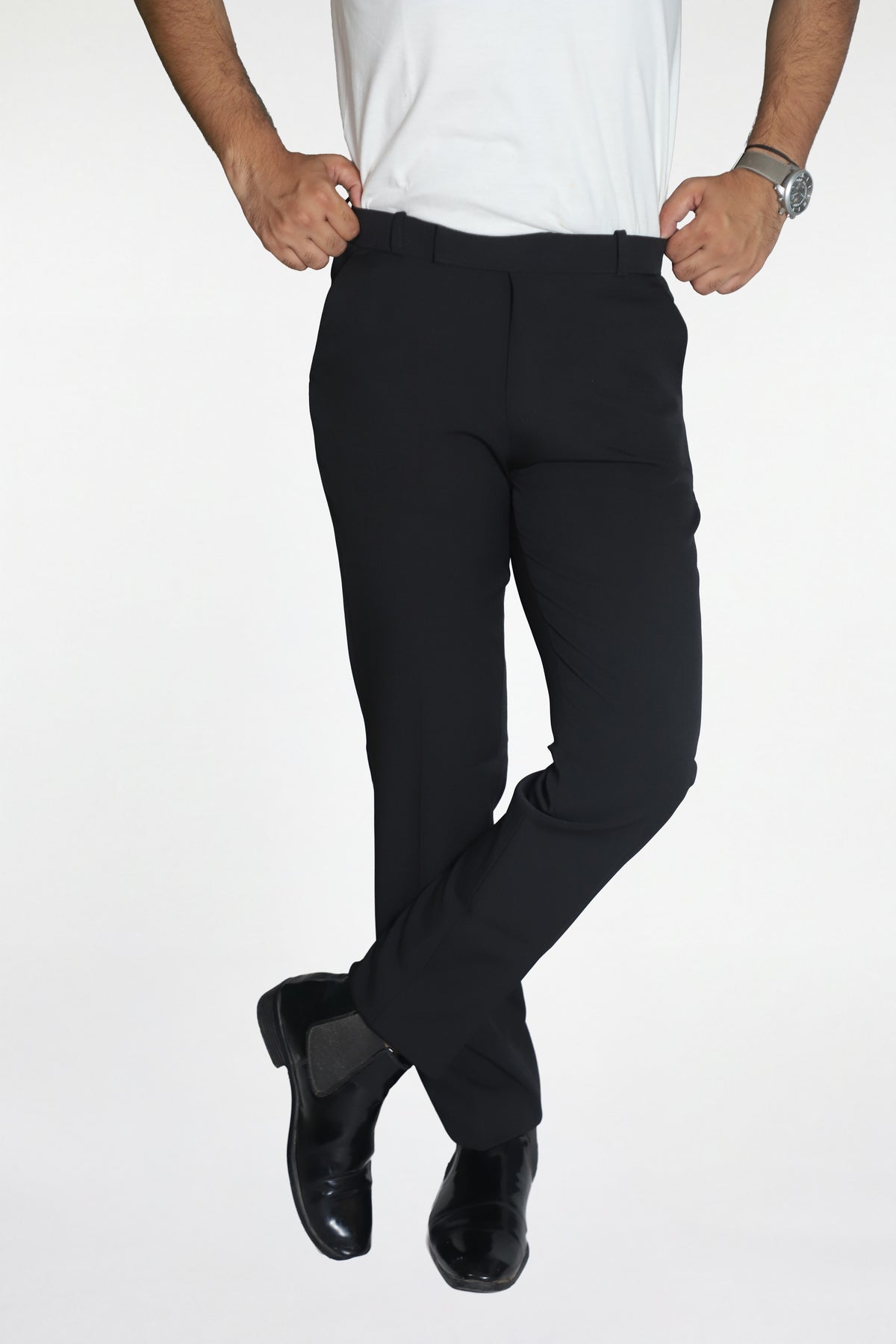 Men's Formal Trouser – Italian Lachka Fabric | Regular Fit (Black)