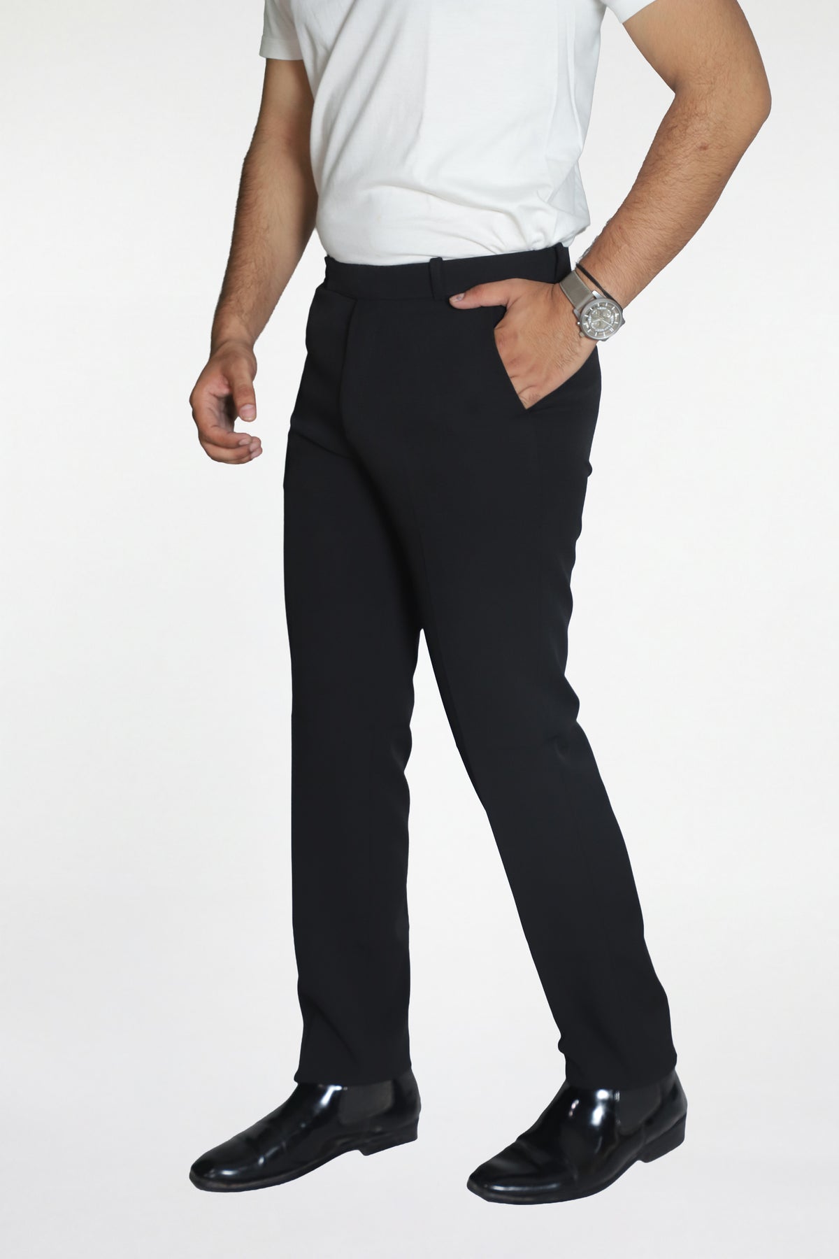 Men's Formal Trouser – Italian Lachka Fabric | Regular Fit (Black)
