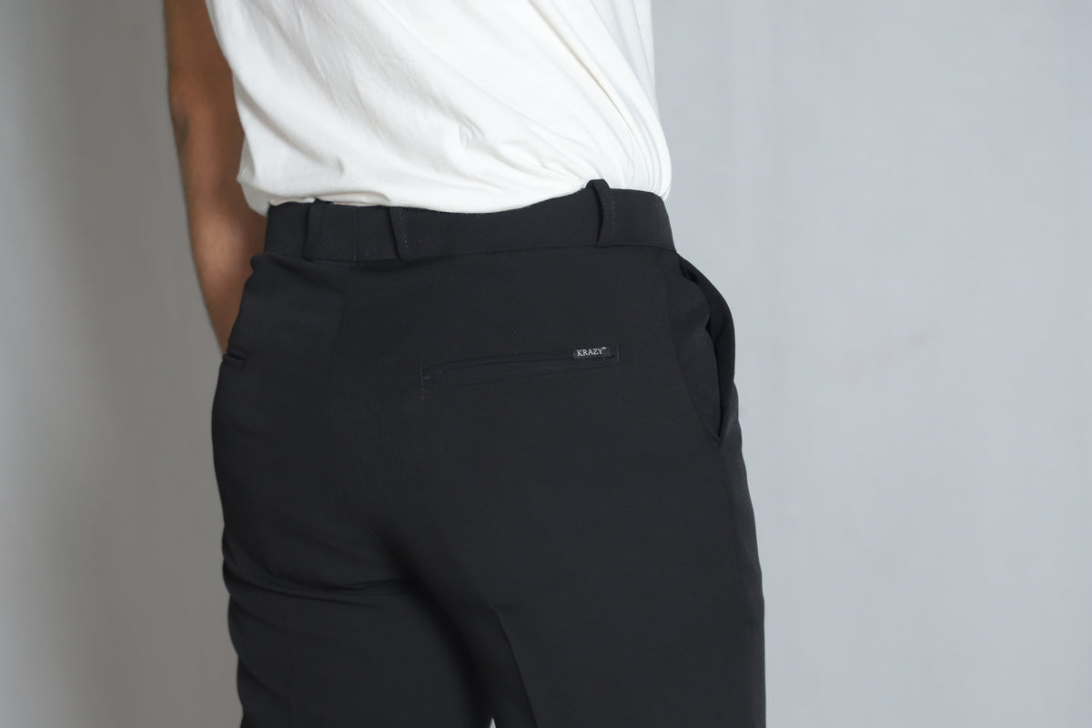 Men's Formal Trouser – Italian Lachka Fabric | Regular Fit (Black)