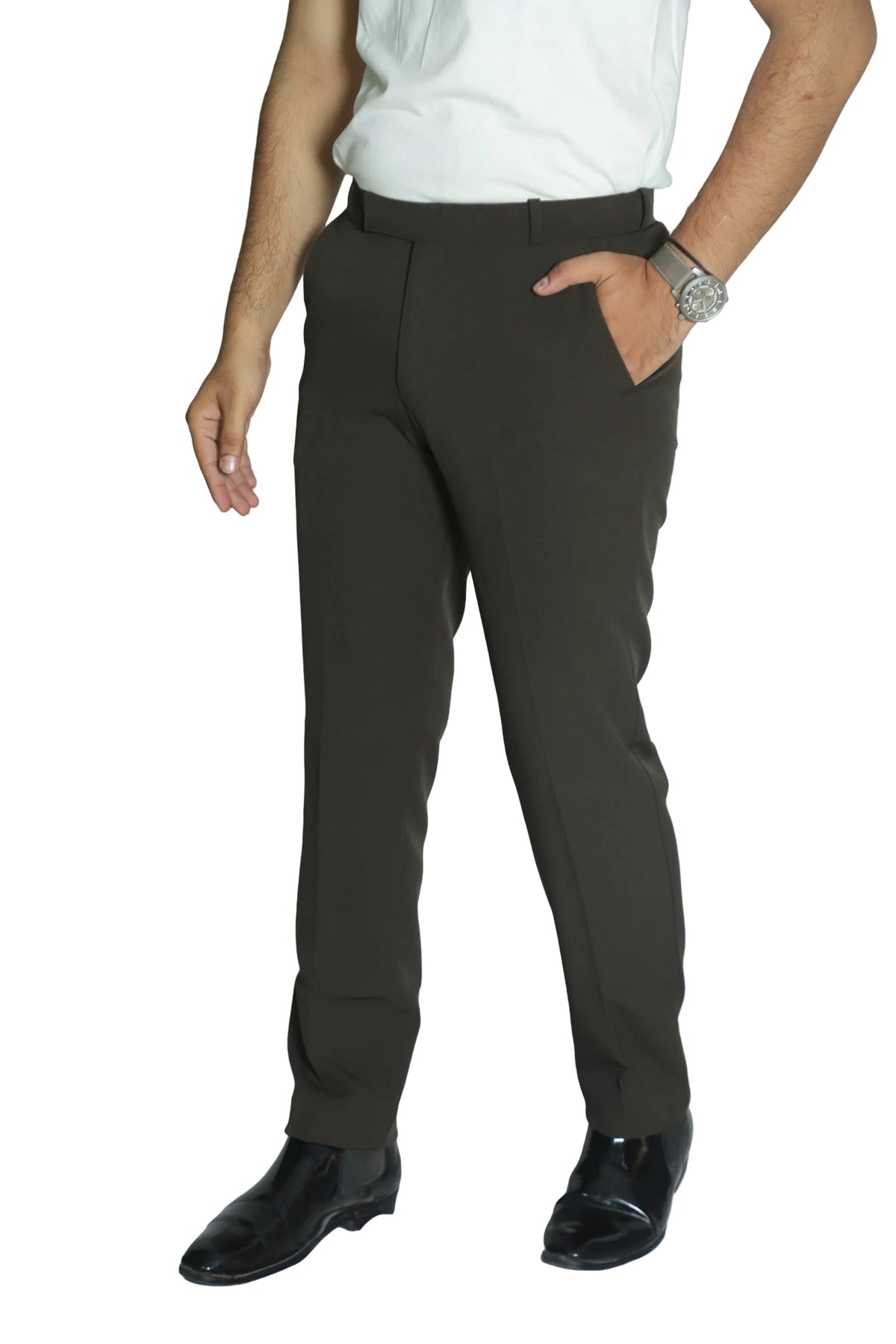 Men's Formal Trouser – Italian Lachka Fabric | Regular Fit (Dark Grey)
