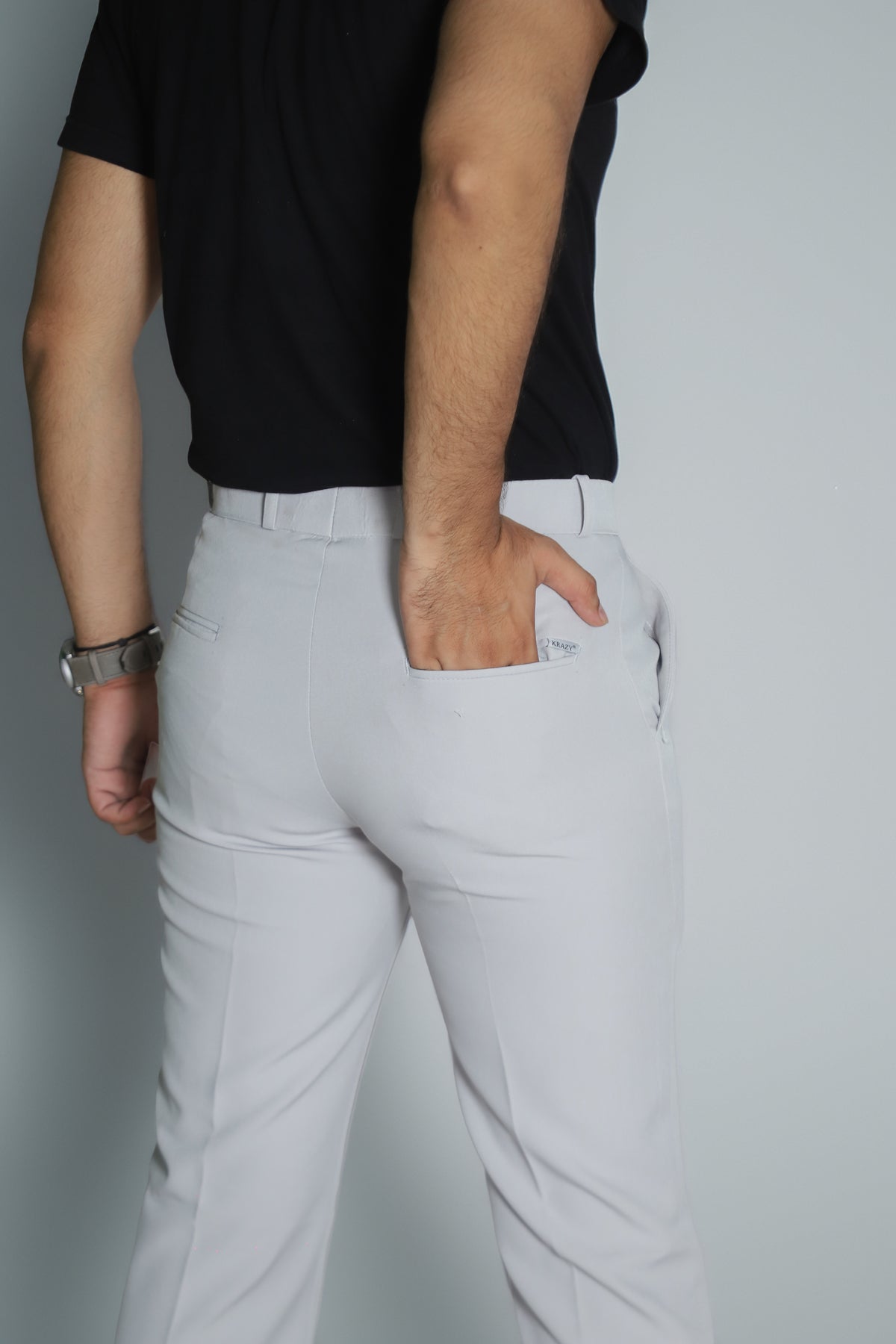 Men's Formal Trouser – Italian Lachka Fabric | Regular Fit (Light Grey)