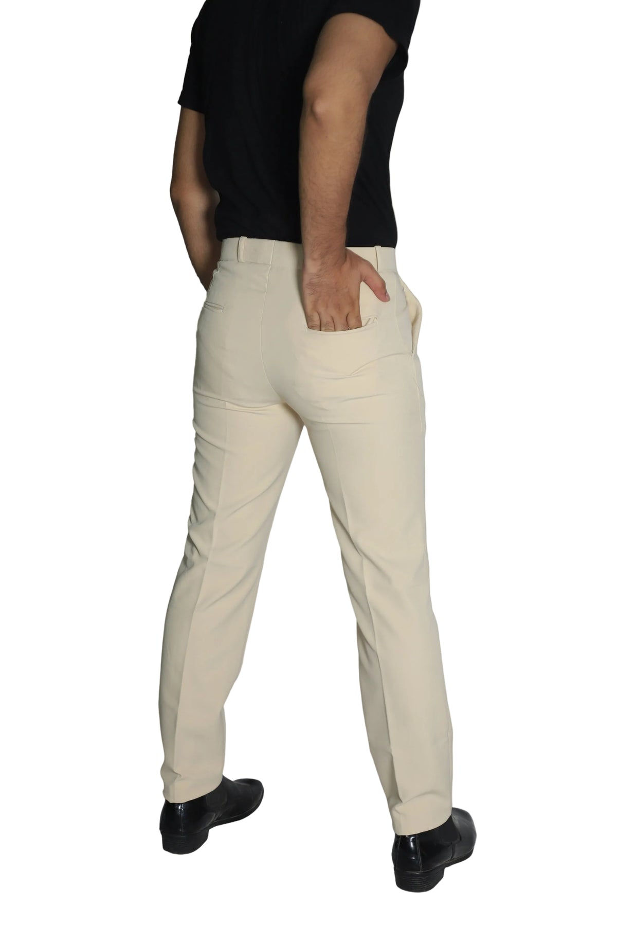 Men's Formal Trouser – Italian Lachka Fabric | Regular Fit (Cream)