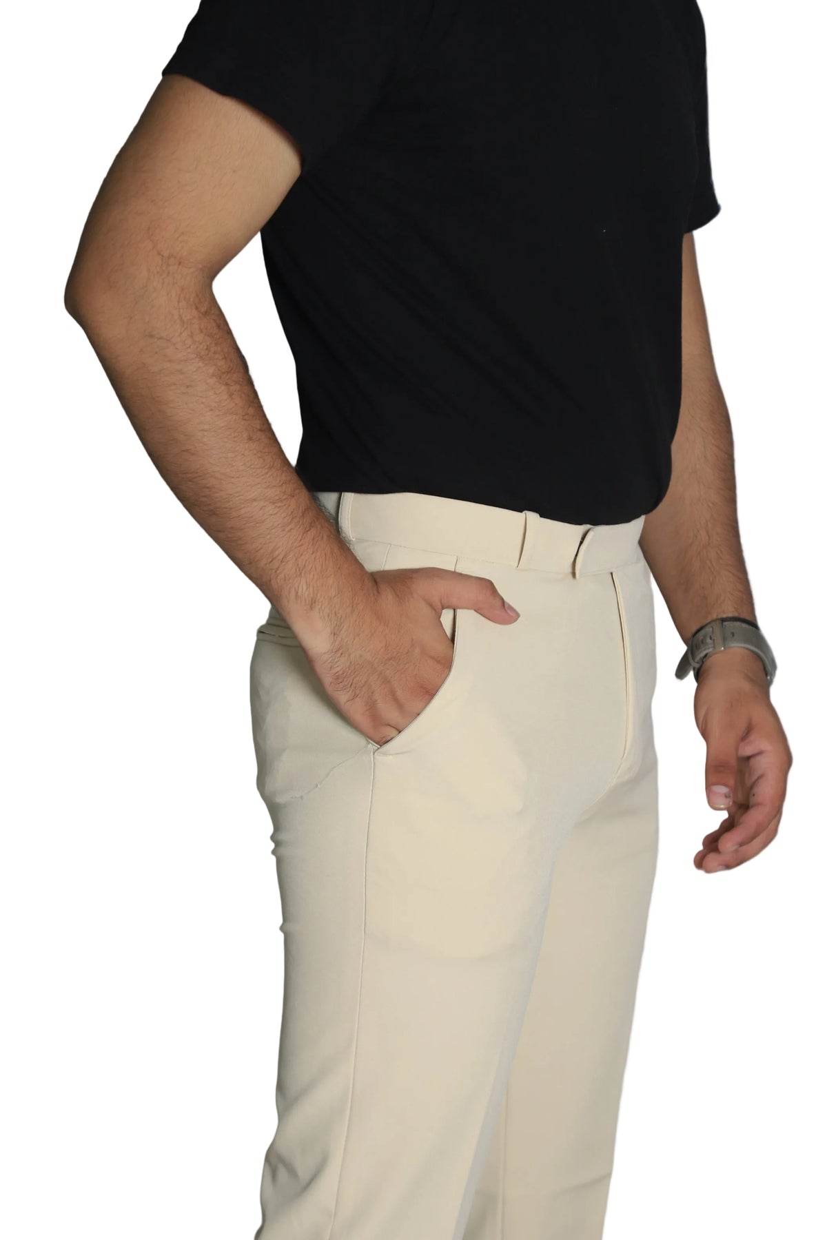 Men's Formal Trouser – Italian Lachka Fabric | Regular Fit (Cream)