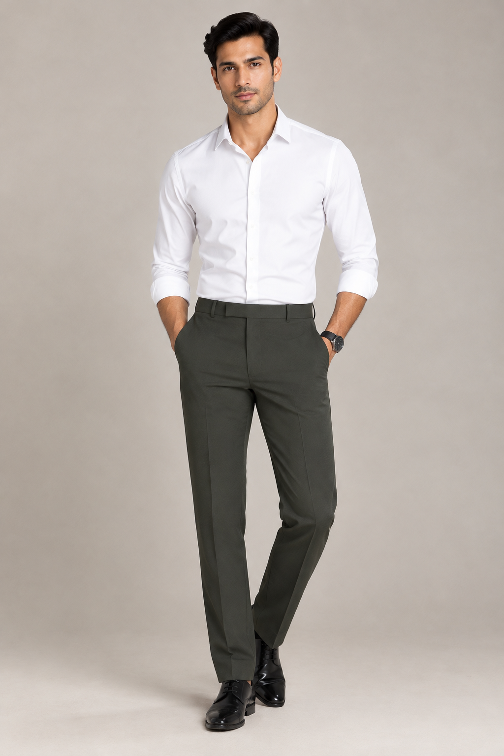 Men's Formal Trouser – Italian Lachka Fabric | Regular Fit (Dark Grey)