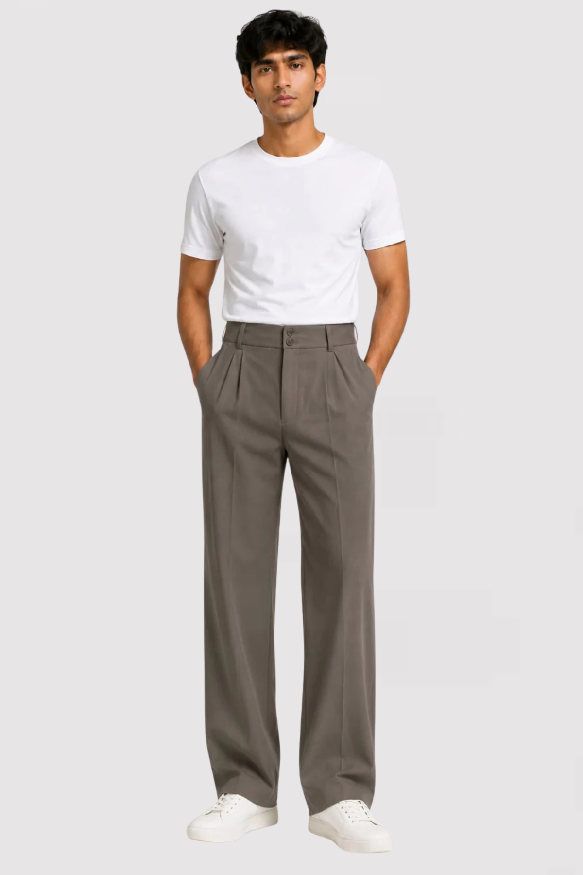 KOREAN WIDE LEG PANTS- MOCHA TAUPE