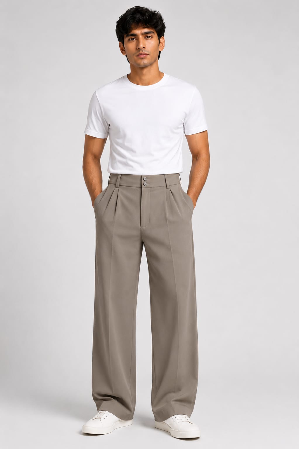 KOREAN WIDE LEG PANTS-WARM STONE