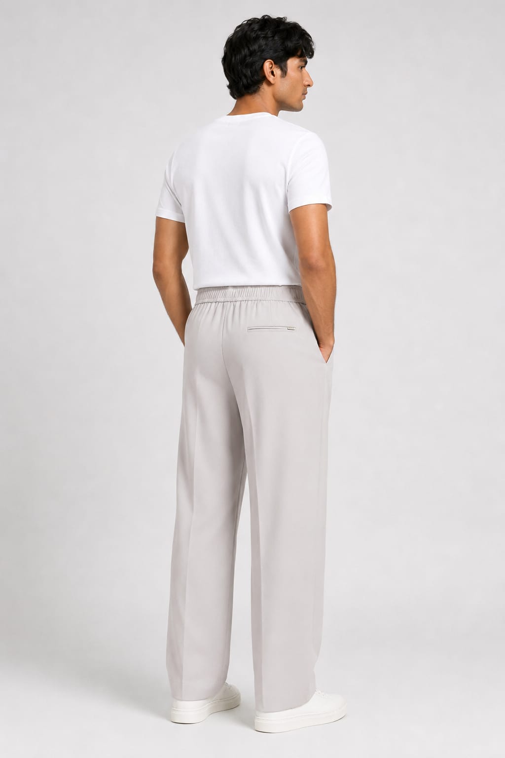 KOREAN WIDE LEG PANTS- PEARL GREY