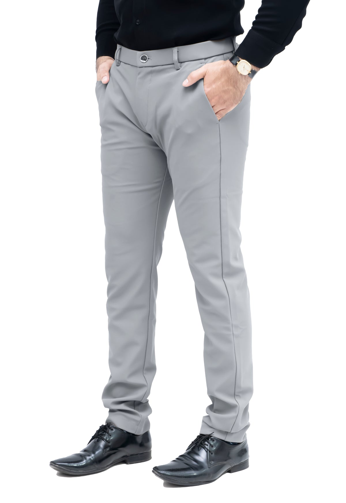Men's Slim Fit Formal Trouser (Steel Grey)