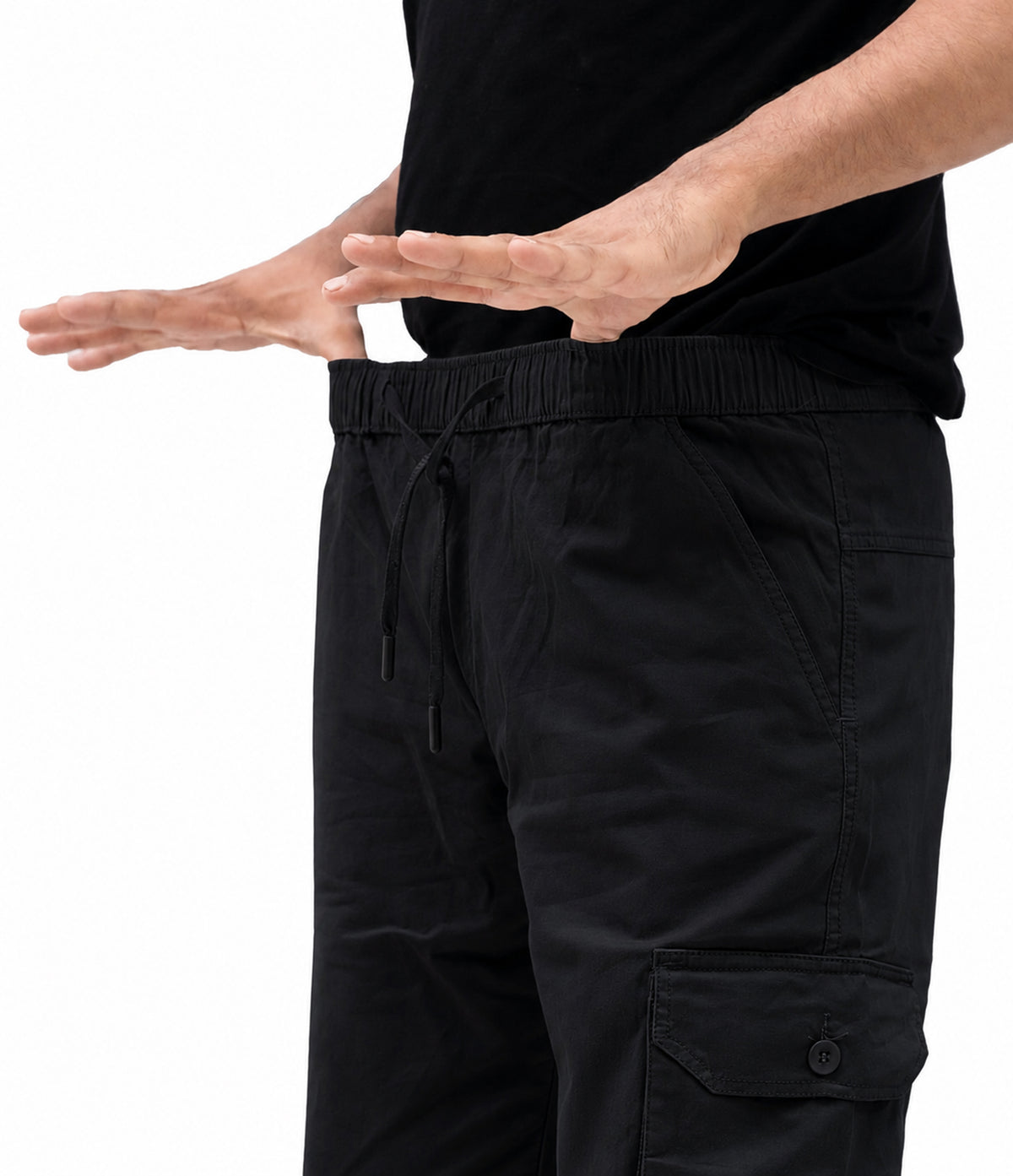 Men's Cargo Pant – Pure Cotton Fabric | Relaxed Cargo Fit Pant (Jet Black)