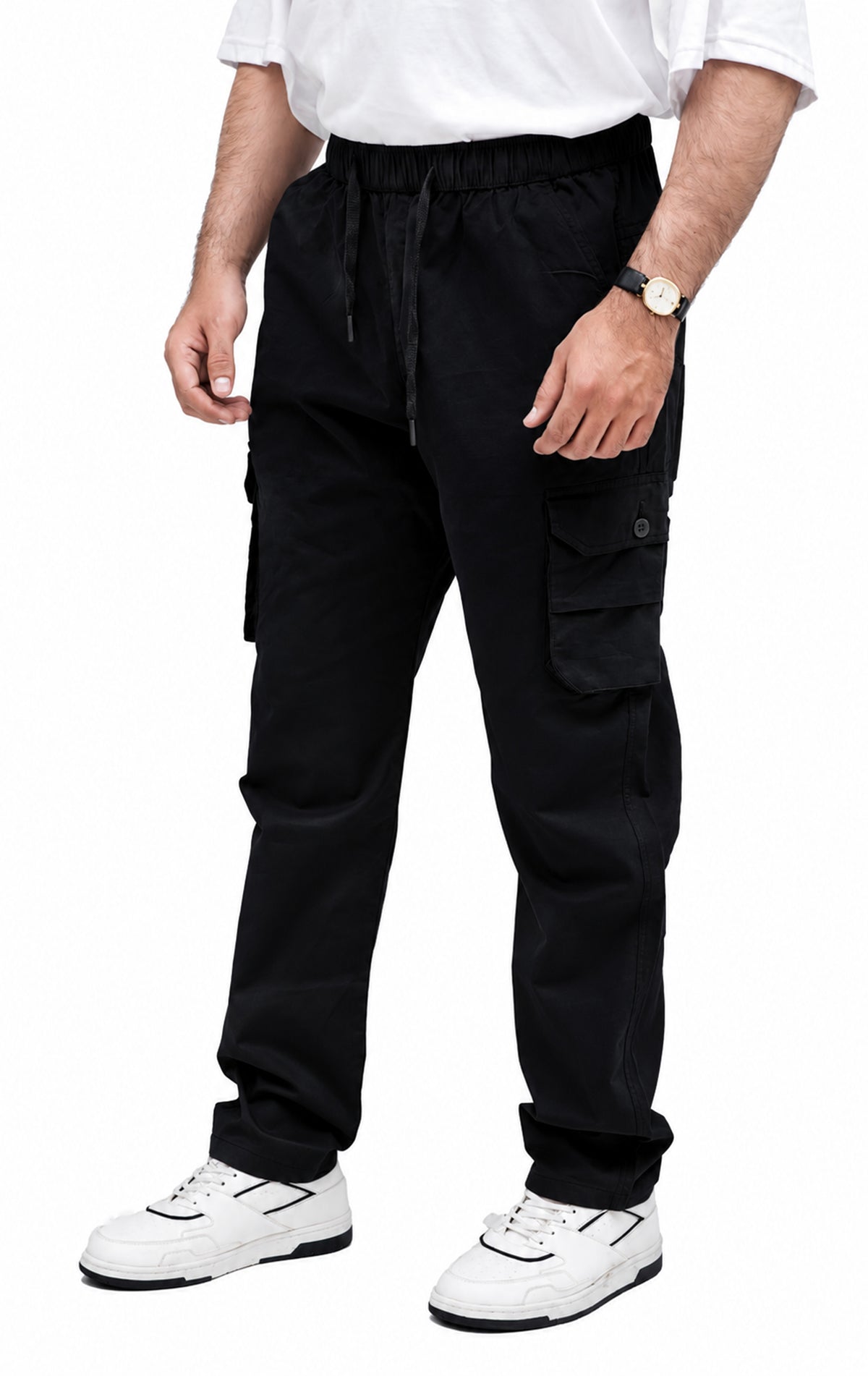 Men's Cargo Pant – Pure Cotton Fabric | Relaxed Cargo Fit Pant (Jet Black)