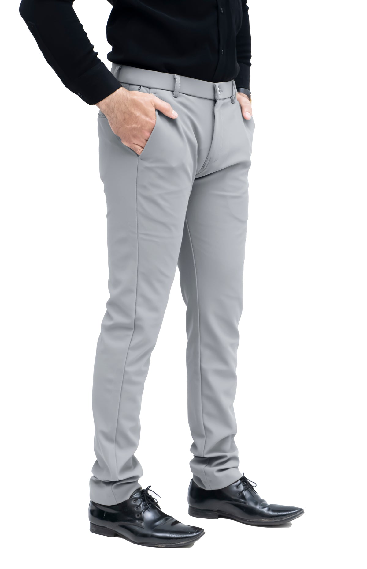 Men's Slim Fit Formal Trouser (Steel Grey)