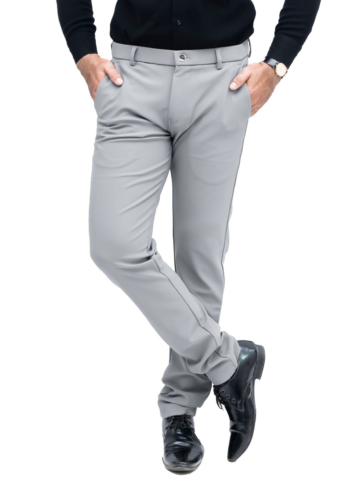 Men's Slim Fit Formal Trouser (Steel Grey)